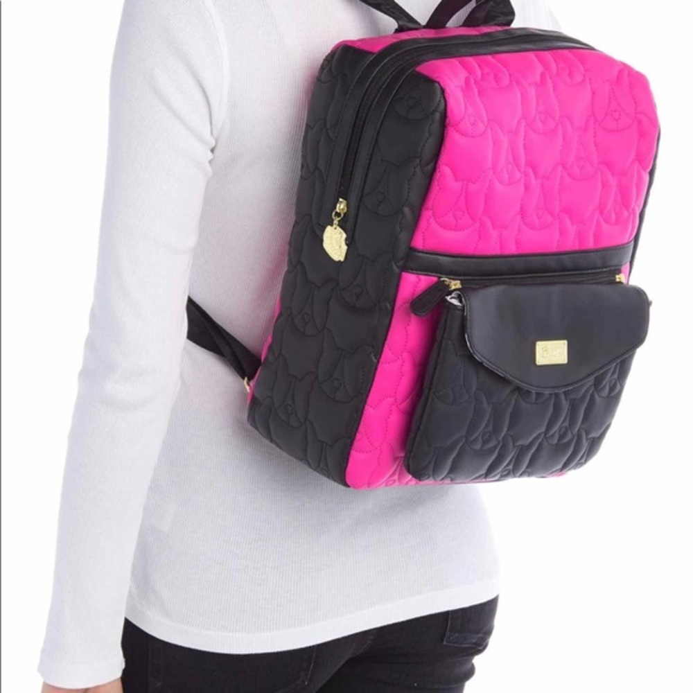 NWT Betsey Johnson 2 in 1 Quilted Dog Backpack